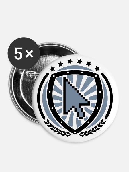 Maus Cursor Emblem - Buttons groß 56 mm (5er Pack) - Weiß
