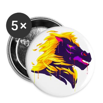 A Beautiful and Funny Nightmare Horse on Fire - Buttons large 2.2''/56 mm (5-pack) - white - Front