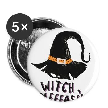 Horror Zauberei Magie Halloween T-Shirt Geschenk - Buttons groß 56 mm (5er Pack) - Weiß - Vorne