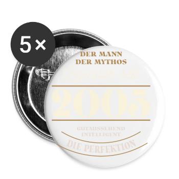 Der Mann der Mythos Legendär seit Jahrgang 2005 - Buttons groß 56 mm (5er Pack) - Weiß - Vorne