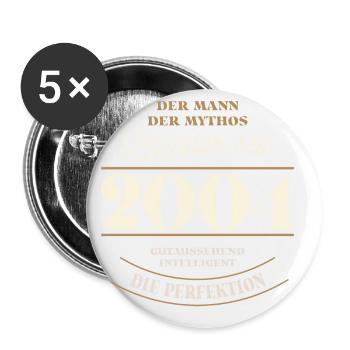 Der Mann der Mythos Legendär seit Jahrgang 2004 - Buttons groß 56 mm (5er Pack) - Weiß - Vorne