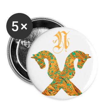 pferdegiebel e 95 n - Buttons groß 56 mm (5er Pack) - Weiß - Vorne
