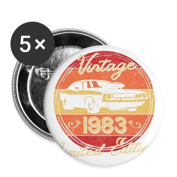 1983 Vintage, Limited Edition - Buttons large 2.2''/56 mm (5-pack) - white - Front