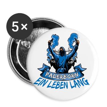 Paderborn ein Leben lang - Buttons groß 56 mm (5er Pack) - Weiß - Vorne