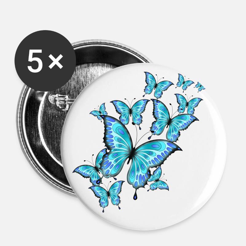 Butterflies - Buttons large 2.2''/56 mm (5-pack) - white