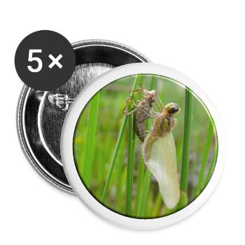 Metamorphose heißt das Zauberwort bei den Insekten - Buttons groß 56 mm (5er Pack) - Weiß - Vorne