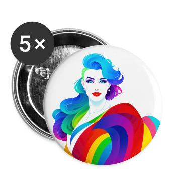 Lesbian T-Shirts - Lesbian Girl LGBT Design - Buttons large 2.2''/56 mm (5-pack) - white - Front