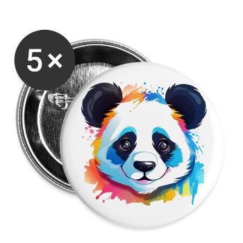 Monsieur Panda - Lot de 5 grands badges (56 mm) - blanc - Devant
