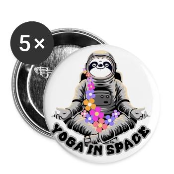 Yoga in Space - Buttons groß 56 mm (5er Pack) - Weiß - Vorne