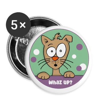 Whaz up? - Buttons groß 56 mm (5er Pack) - Weiß - Vorne