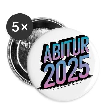 Abitur 2025 – Dégradé de couleurs - Lot de 5 grands badges (56 mm) - blanc - Devant