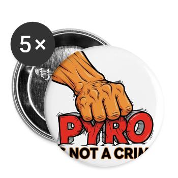 Pyro Statement Shirt – Dein Feuerwerk ist Kunst! - Buttons groß 56 mm (5er Pack) - Weiß - Vorne