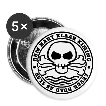 Rüm Hart Klaar Kiming - Lever Duad As Slav - Buttons groß 56 mm (5er Pack) - Weiß - Vorne