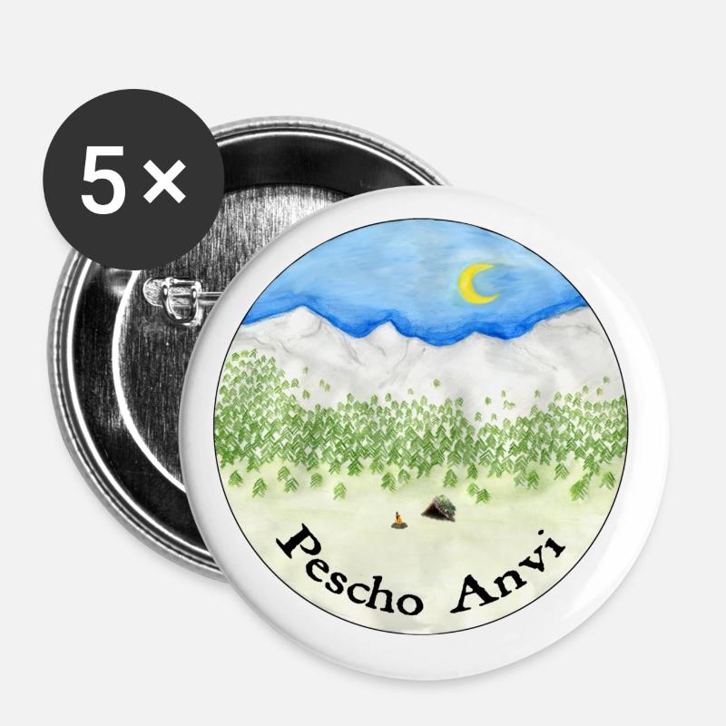 Pescho Anvi - Buttons groß 56 mm (5er Pack) - Weiß