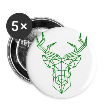 Hirsch - Buttons groß 56 mm (5er Pack) - Weiß - Vorne