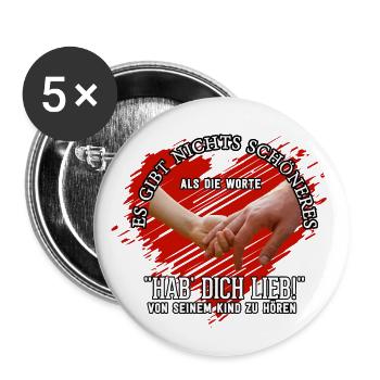 Child Children Daughter Son Gift Heart Hand Hab - Buttons large 2.2''/56 mm (5-pack) - white - Front
