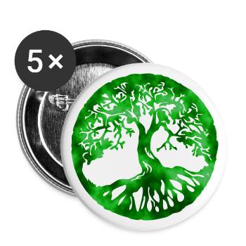 tree of life green - Buttons groß 56 mm (5er Pack) - Weiß - Vorne