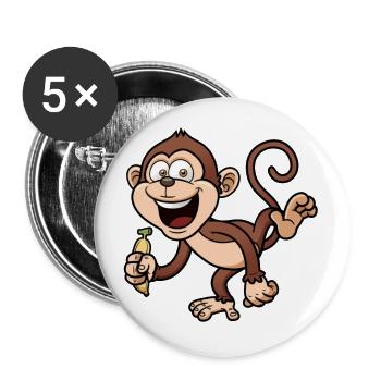 Funny monkey - Buttons large 2.2''/56 mm (5-pack) - white - Front
