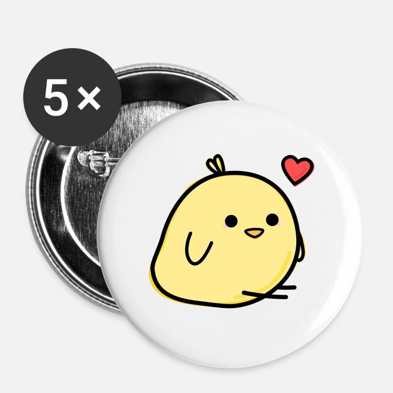Little chick - Buttons large 2.2''/56 mm (5-pack) - white
