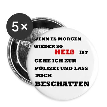 Sommer Hitze - Buttons groß 56 mm (5er Pack) - Weiß - Vorne