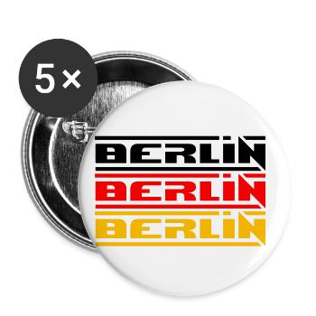 BERLIN BERLIN BERLIN DEUTSCHLANDFLAGGE HAUPTSTADT - Buttons groß 56 mm (5er Pack) - Weiß - Vorne