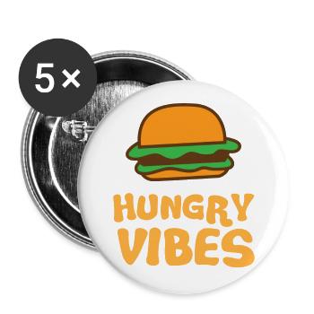 Ambiance affamée avec hamburger mignon - Lot de 5 grands badges (56 mm) - blanc - Devant