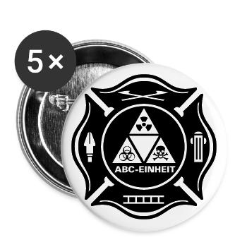 Feuerwehr ABC Einheit - Buttons groß 56 mm (5er Pack) - Weiß - Vorne