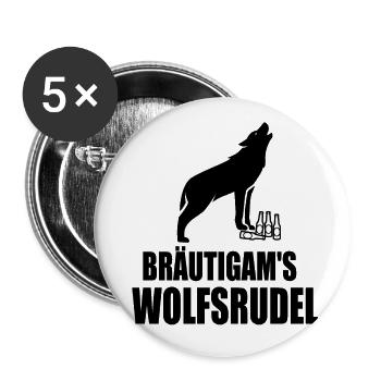 Bräutigam's Wolfsrudel - Buttons groß 56 mm (5er Pack) - Weiß - Vorne