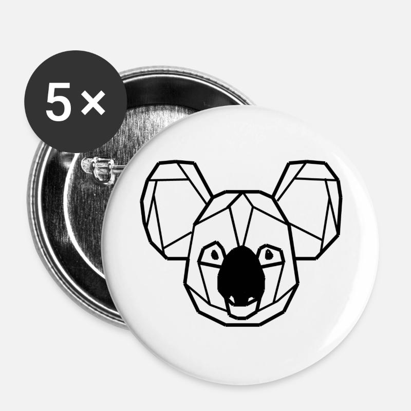 Koala bear - Buttons large 2.2''/56 mm (5-pack) - white