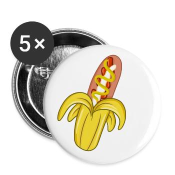 Banana Hot Dog Sausages - Buttons large 2.2''/56 mm (5-pack) - white - Front