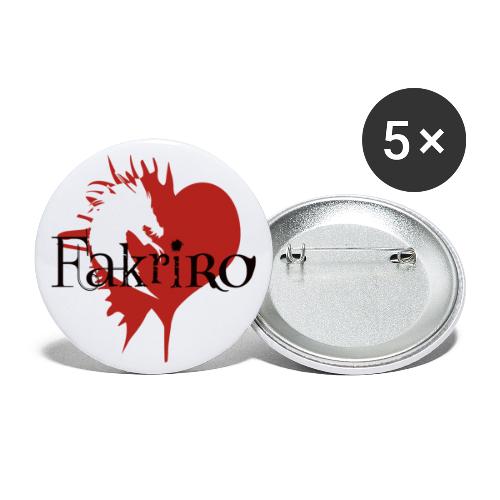 Fakriro-Logo mit Herz - Buttons groß 56 mm (5er Pack)