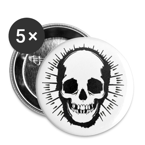 Skull & Bones No. 2 - schwarz/black - Buttons groß 56 mm (5er Pack)