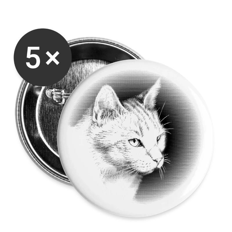Katze, Britisch Kurzhaar - Buttons gro&szlig; 56 mm (5er Pack)