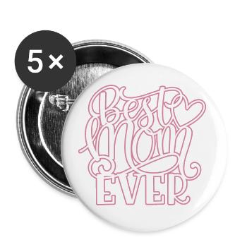 Meilleure maman de tous les temps - Lot de 5 grands badges (56 mm) - blanc - Devant