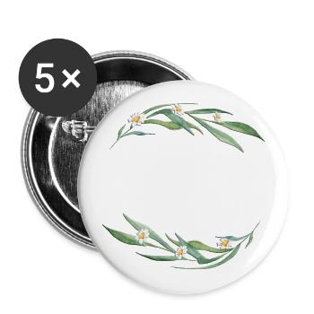 Circle Floral customizable - Buttons large 2.2''/56 mm (5-pack) - white - Front