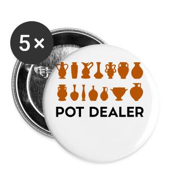 Potier en pot en pot drôle - Lot de 5 grands badges (56 mm) - blanc - Devant