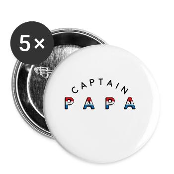 Captain Dad - Buttons large 2.2''/56 mm (5-pack) - white - Front