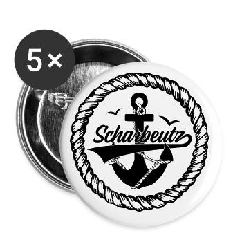 SCHARBEUTZ OSTSEE KÜSTE URLAUB - Buttons groß 56 mm (5er Pack) - Weiß - Vorne