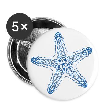 Starfish - Buttons large 2.2''/56 mm (5-pack) - white - Front