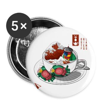 Frisian Tea Wave - Buttons groß 56 mm (5er Pack) - Weiß - Vorne