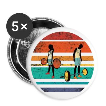 Vintage Sun Sport Colorful - Buttons large 2.2''/56 mm (5-pack) - white - Front