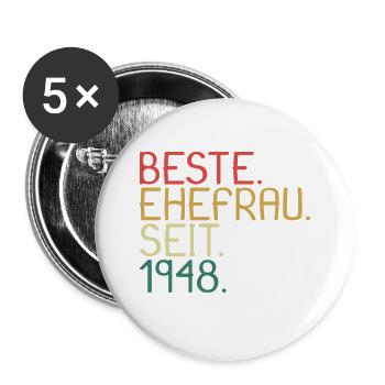 Beste Ehefrau Seit 1948 - Jahrestag Geschenk - Buttons groß 56 mm (5er Pack) - Weiß - Vorne