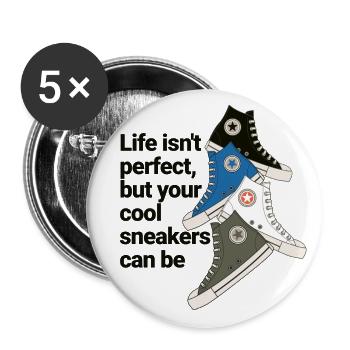Sneakerlove - Buttons groß 56 mm (5er Pack) - Weiß - Vorne