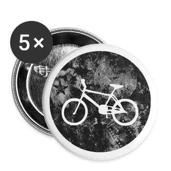 Fahrrad Design - Buttons groß 56 mm (5er Pack) - Weiß - Vorne
