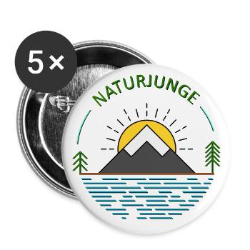 Naturjunge - Buttons groß 56 mm (5er Pack) - Weiß - Vorne