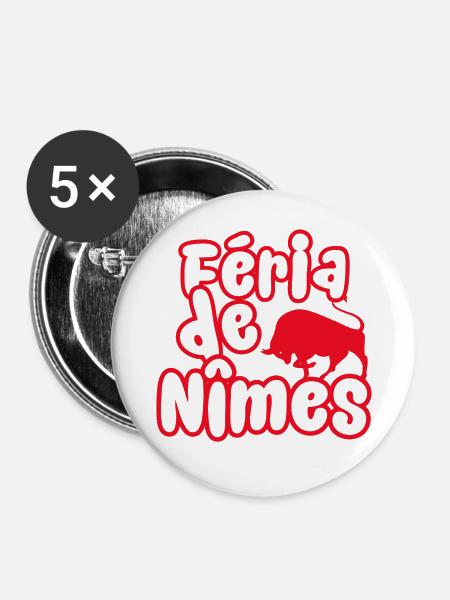 Féria von Nîmes - Buttons groß 56 mm (5er Pack) - Weiß