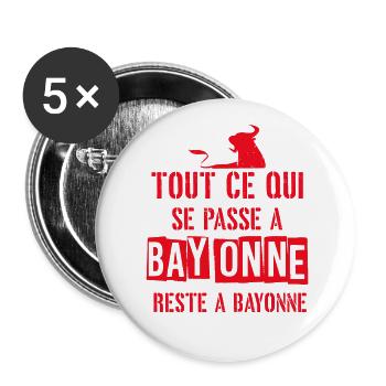 Feria de Bayonne - Lot de 5 grands badges (56 mm) - blanc - Devant