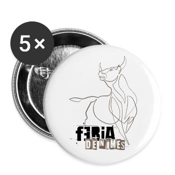 Féria de Nîmes - Arena von Nîmes - Buttons groß 56 mm (5er Pack) - Weiß - Vorne