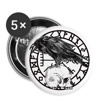 Skull Vegvisir - Buttons groß 56 mm (5er Pack) - Weiß - Vorne