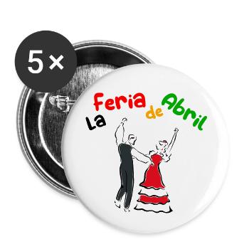 La feria de Abril - Sevilla - Lot de 5 grands badges (56 mm) - blanc - Devant